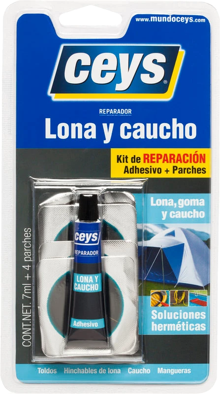 Klijai audiniams ir guminiams paviršiams CEYS LONA Y CAUCHO , 7 ml+4 lopinėliai