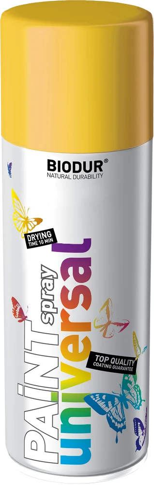 Universali aerozolinė emalė BIODUR, geltona RAL1023, 400 ml