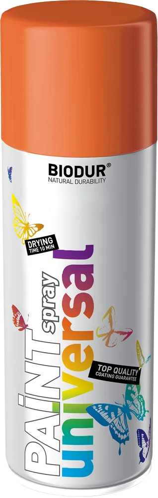 Universali aerozolinė emalė BIODUR, oranžinė RAL2004, 400 ml