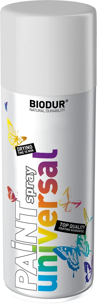 Universali aerozolinė emalė BIODUR, sidabrinė RAL9006, 400 ml