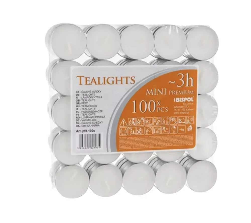 Iso Trade Arbatinės žvakės 3h - rinkinyje 100 vnt.