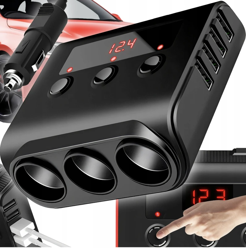 Automobilinis skirstytuvas PowerHub 4USB