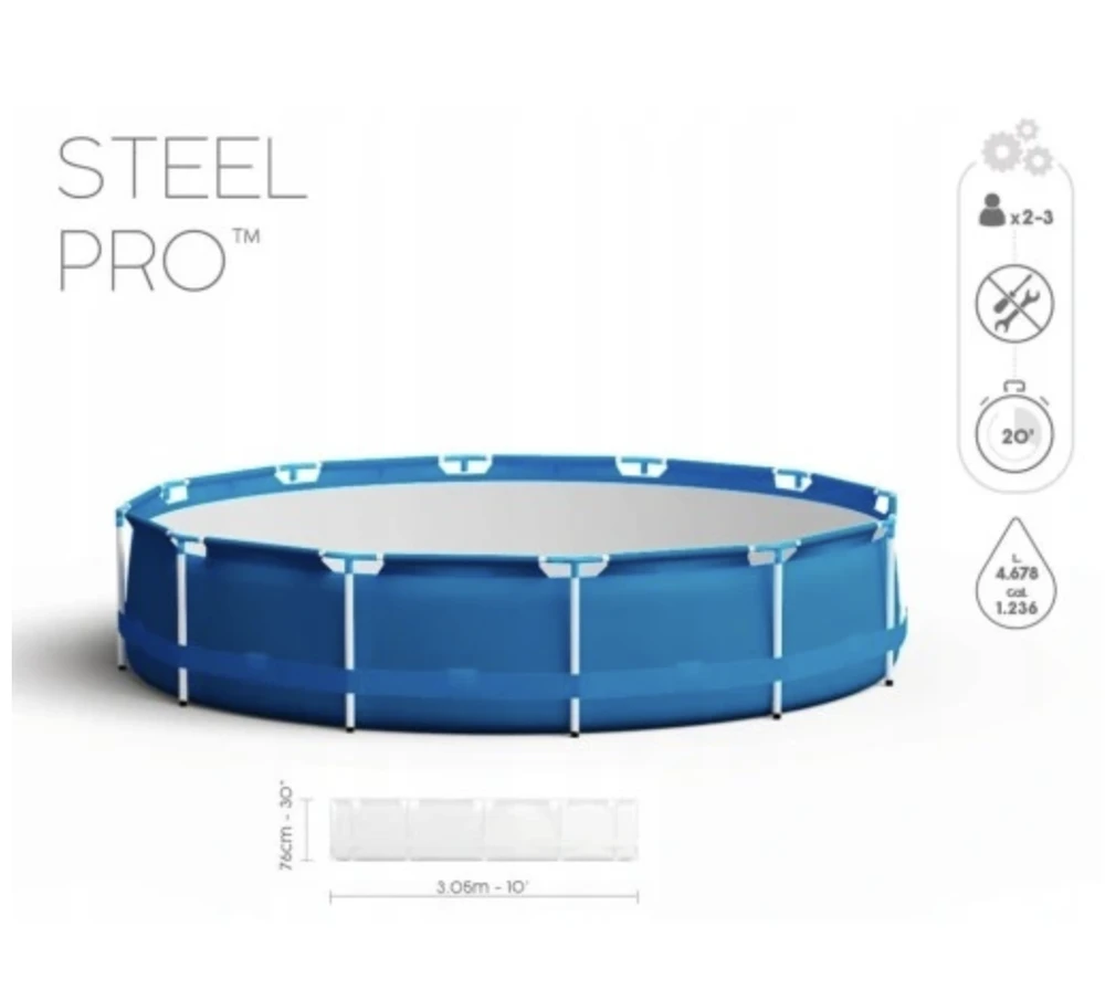Karkasinis baseinas su siurbliu Bestway Steel Pro  56679 305x76cm