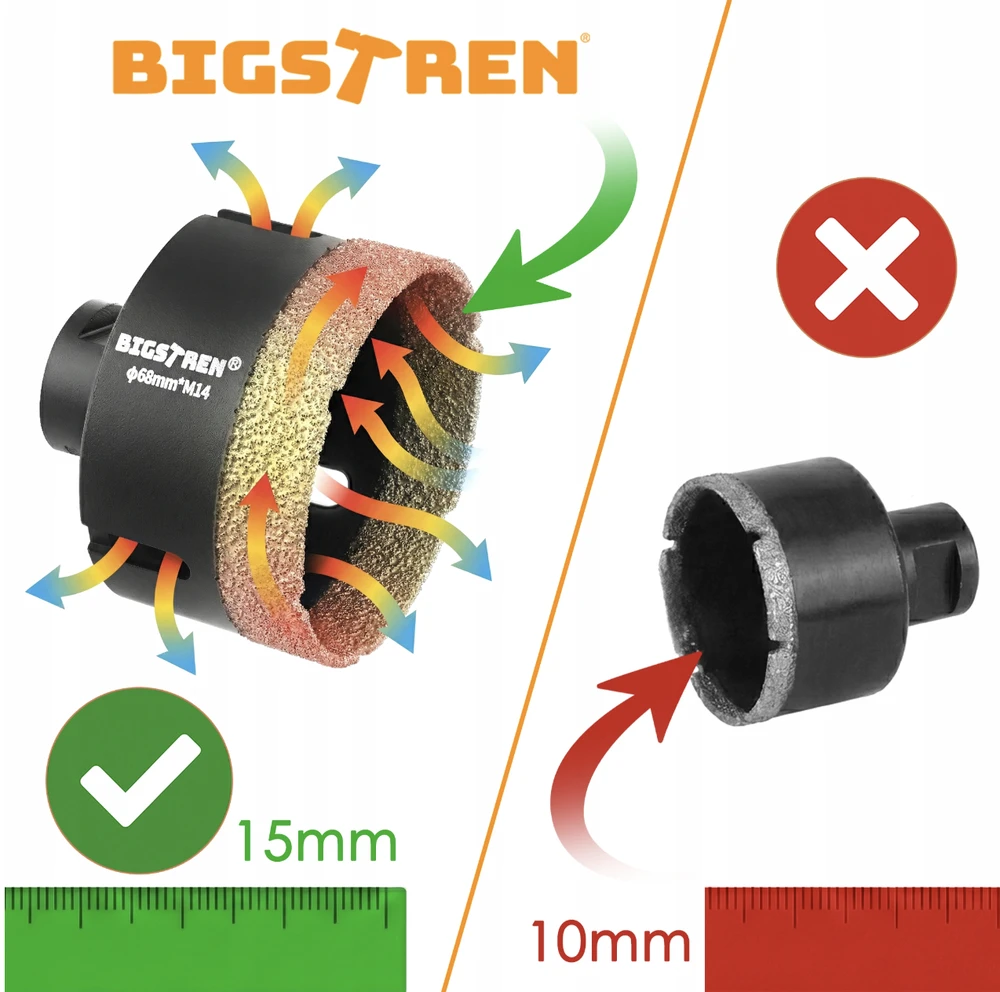 „Bigstren“ deimantiniai skylių pjūklai – 7 vnt. rinkinys, „Bigstren 27080“