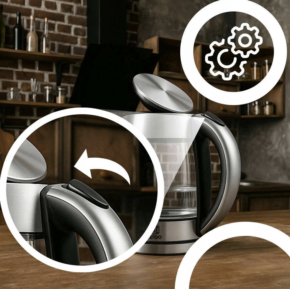 Retoo Elektrinis virdulys AquaSteel, 1,7 l, 2200 W