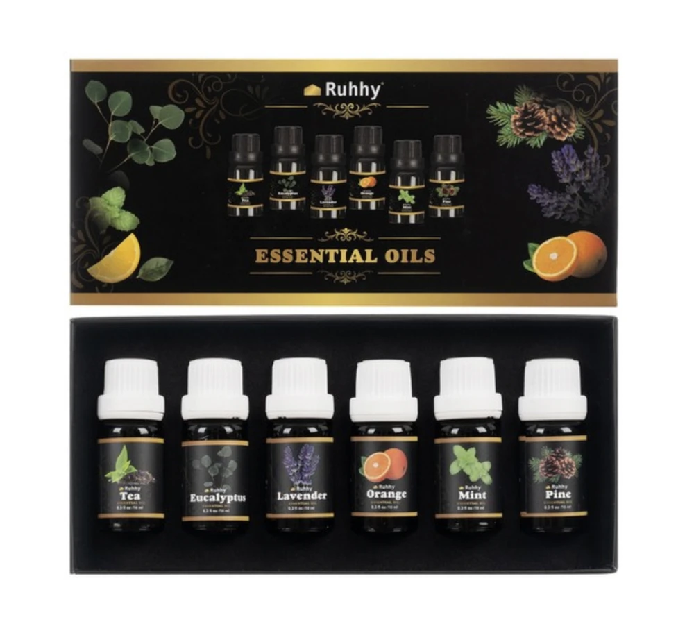 Drėkintuvas Kvapieji aliejai - 6 vnt. rinkinys, 10 ml, Ruhhy 21939