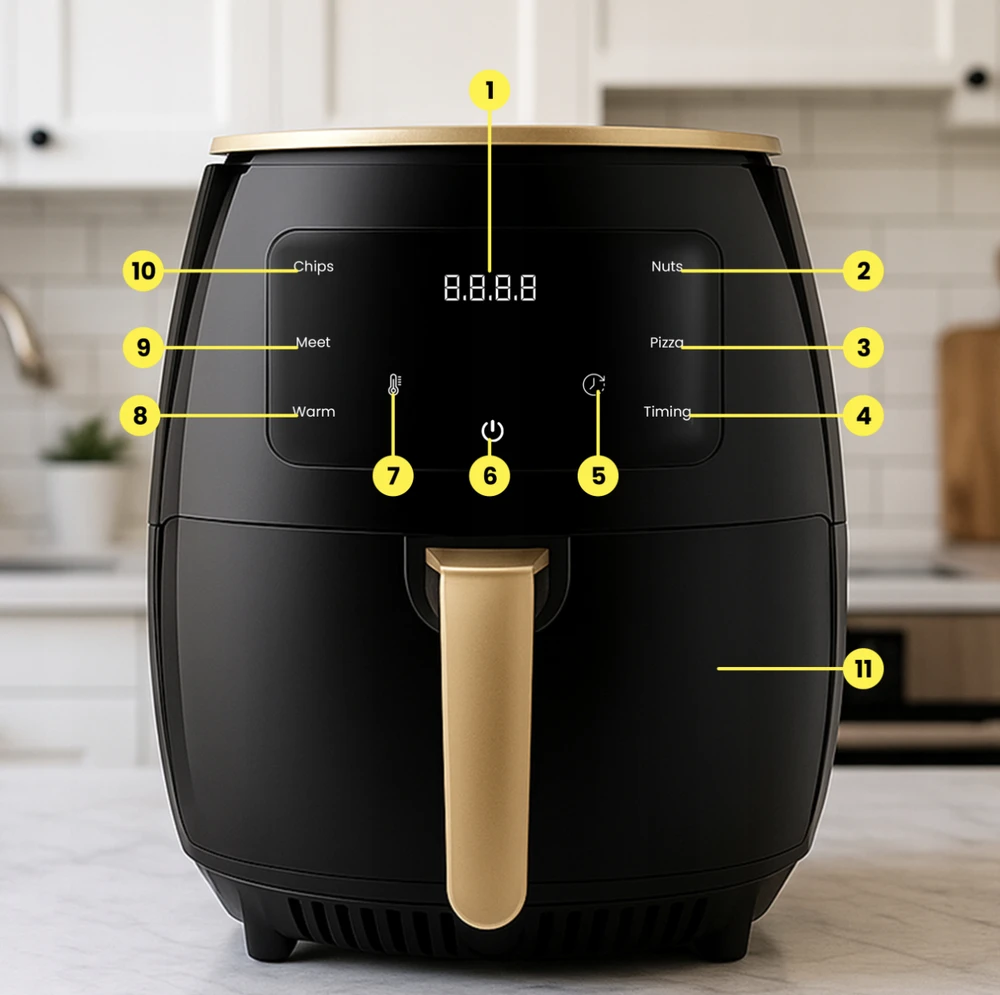 Retoo „CrispMaster“ 6 l gruzdintuvė
