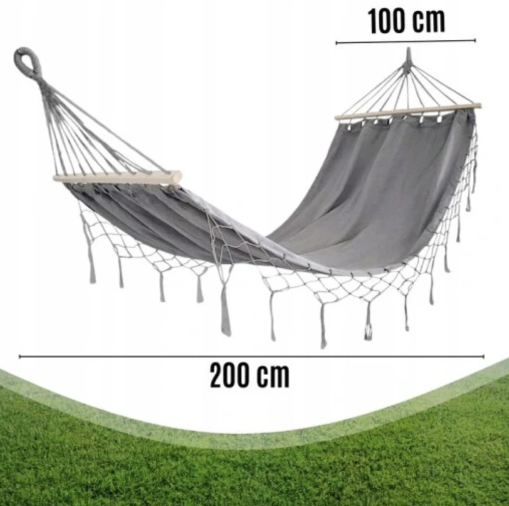 Hamakas Gardlov 200x100cm, pilkas