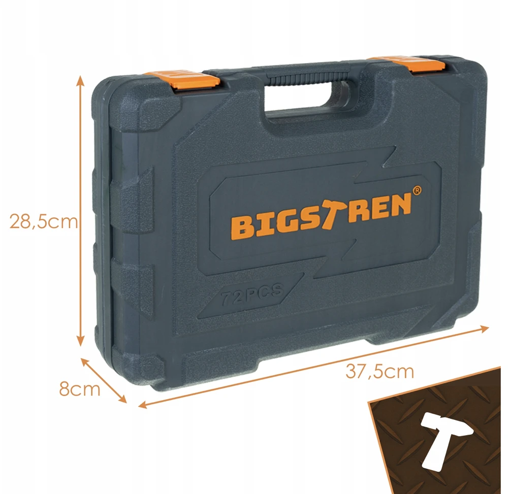 „Bigstren“ įrankių rinkinys 72 dalių dėkle. Bigstren 26846