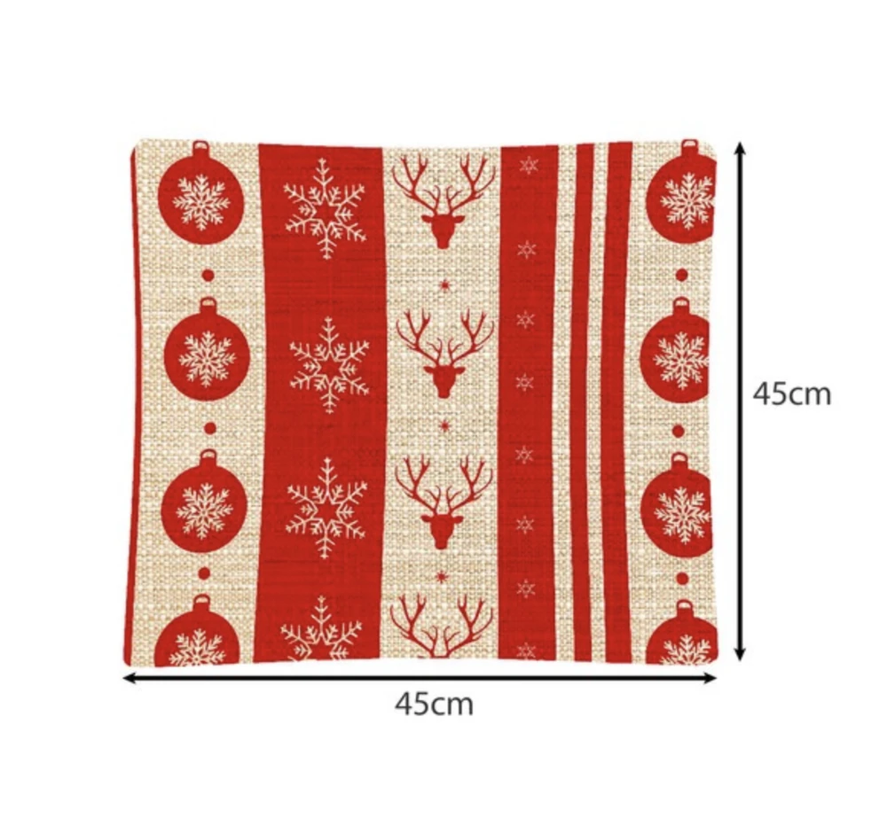Kalėdinis dekoratyvinis pagalvės užvalkalas 45x45cm - 4 vnt rinkinys rinkinys Ruhhy