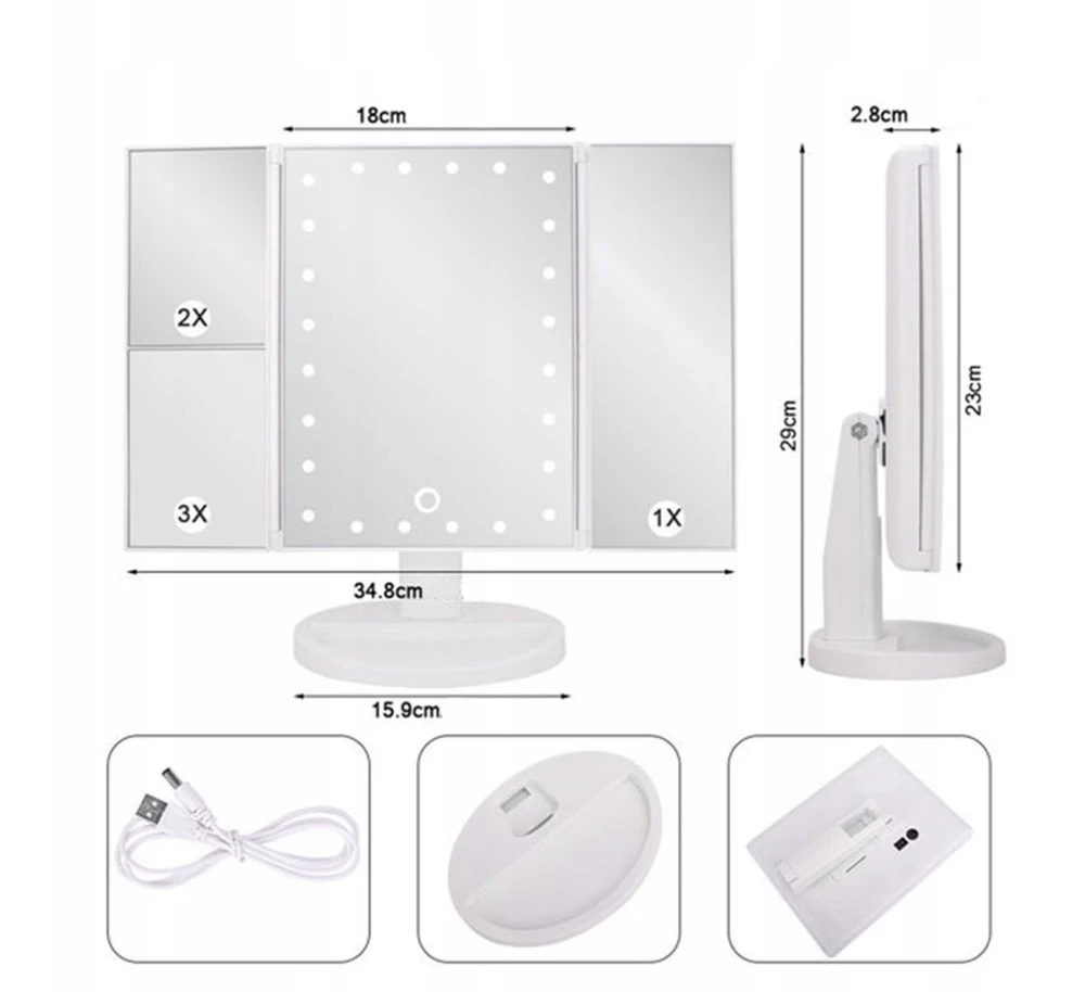 Kosmetinis veidrodis LuminaView, 22 LED Active