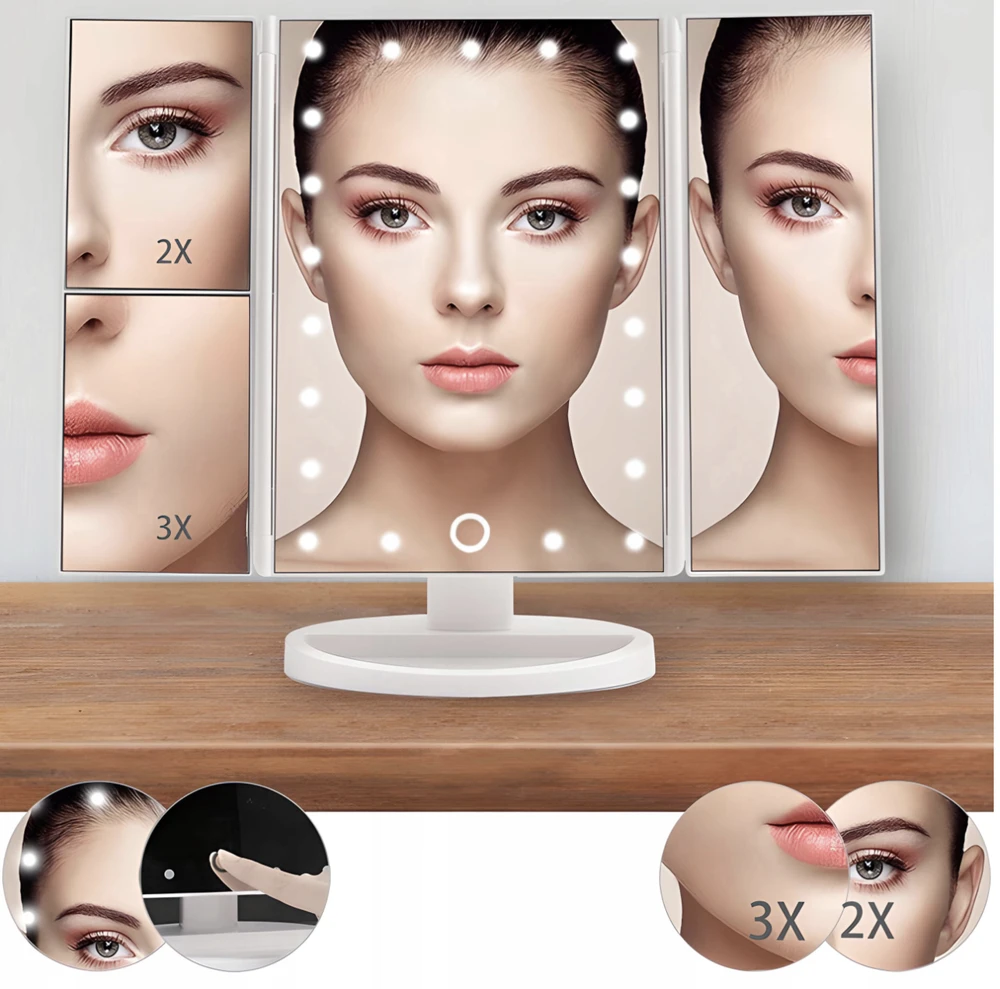 Kosmetinis veidrodis LuminaView, 22 LED Active