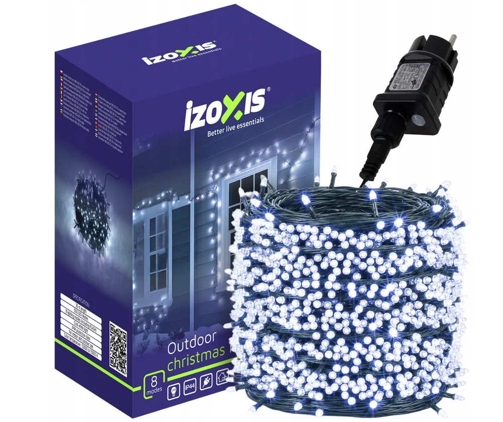 Izoxis lauko/vidaus girlianda 500 LED, 35 m, šaltai balta