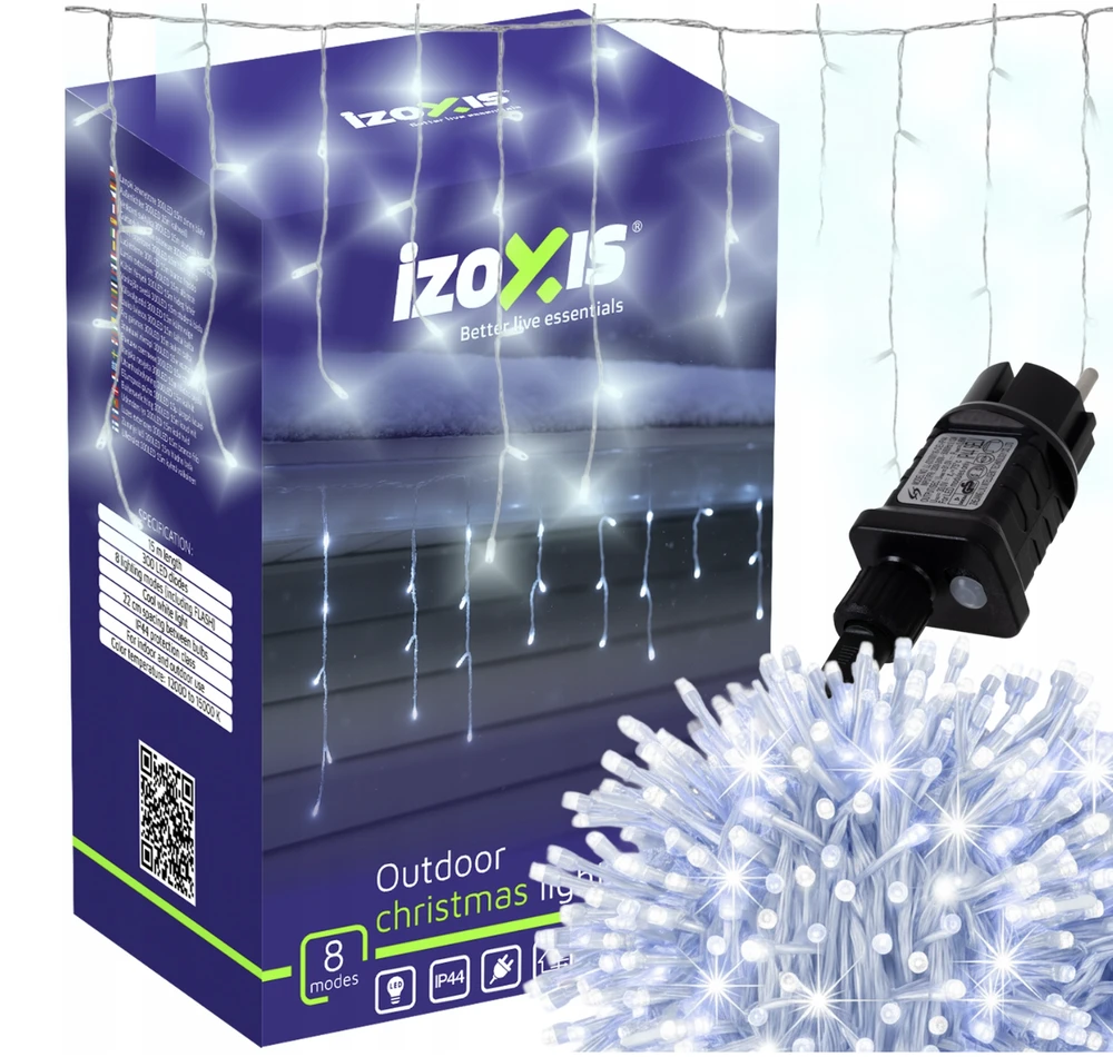 Lauko šviestuvai 300LED 15m šaunūs baltai Izoxis 26711