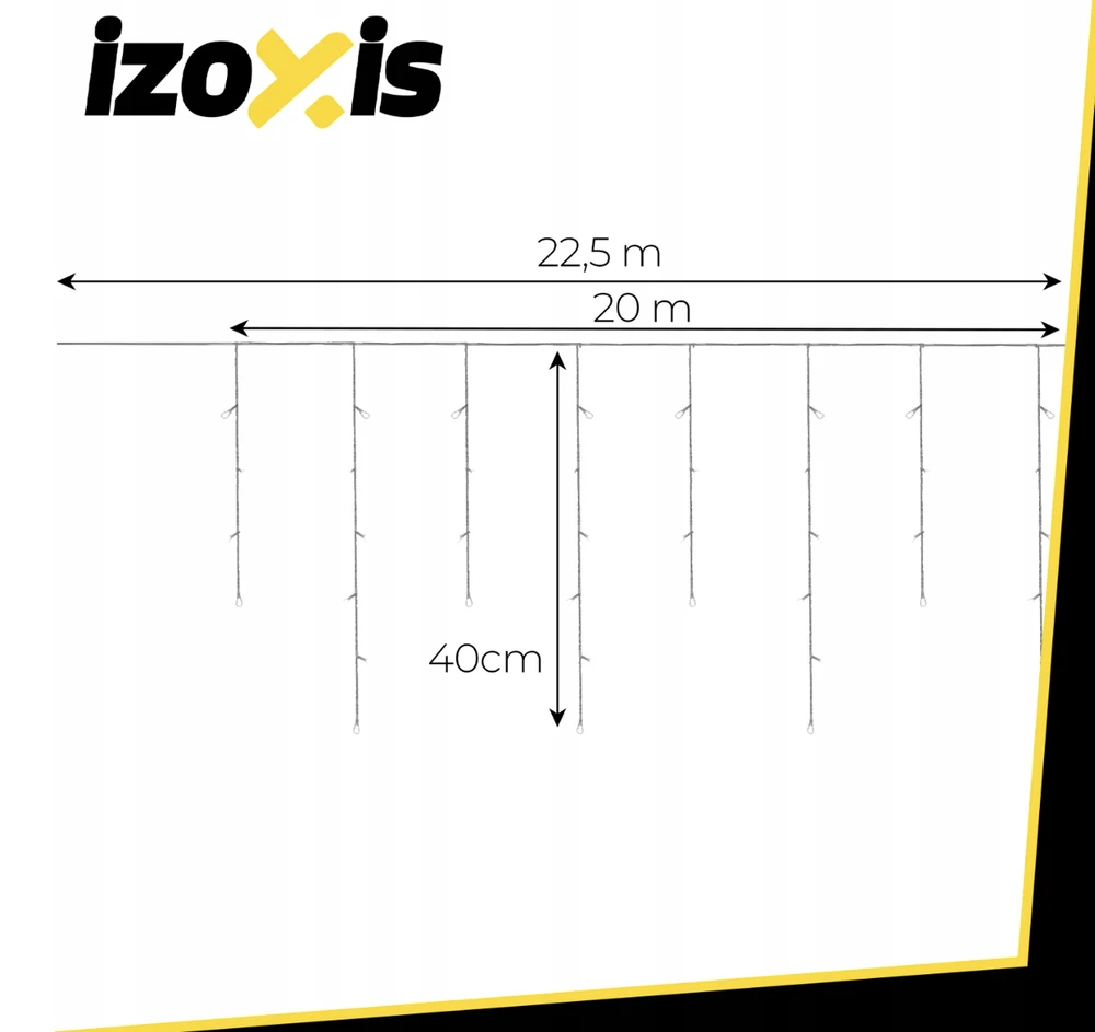 Izoxis Lauko girlianda, 500 LED, 22,5 m, šilta balta