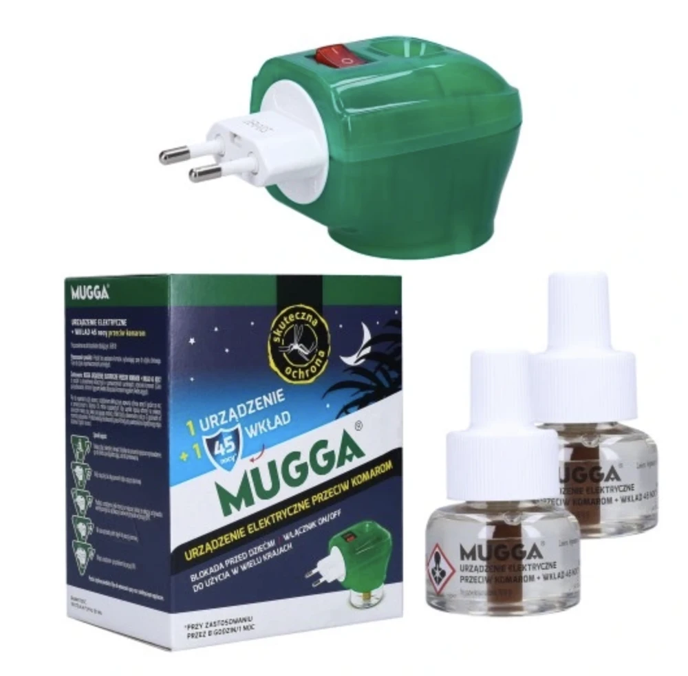Mugga elektrofumigatorius su skysčiu nuo uodų ir musių