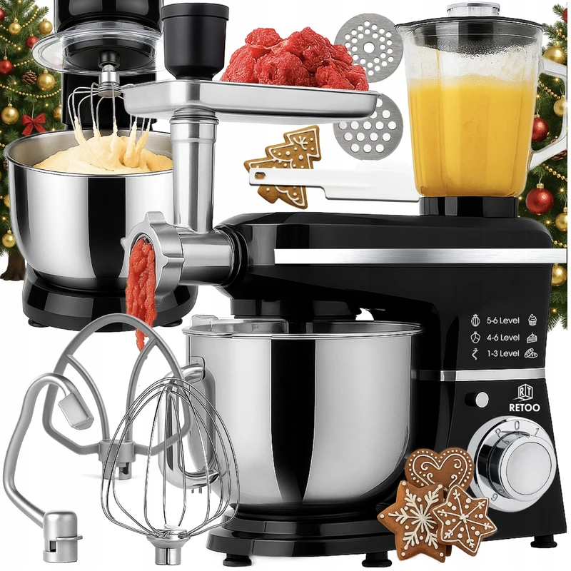 Virtuvinis kombainas Retoo Planetinis virtuvės kombainas CookMaster OR1104, 5in1, 3200W