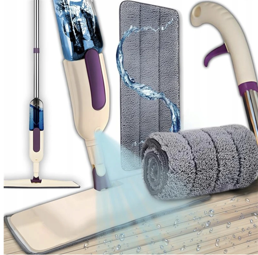 Mop Plokščias purškiamas šluostės rinkinys CleanMist