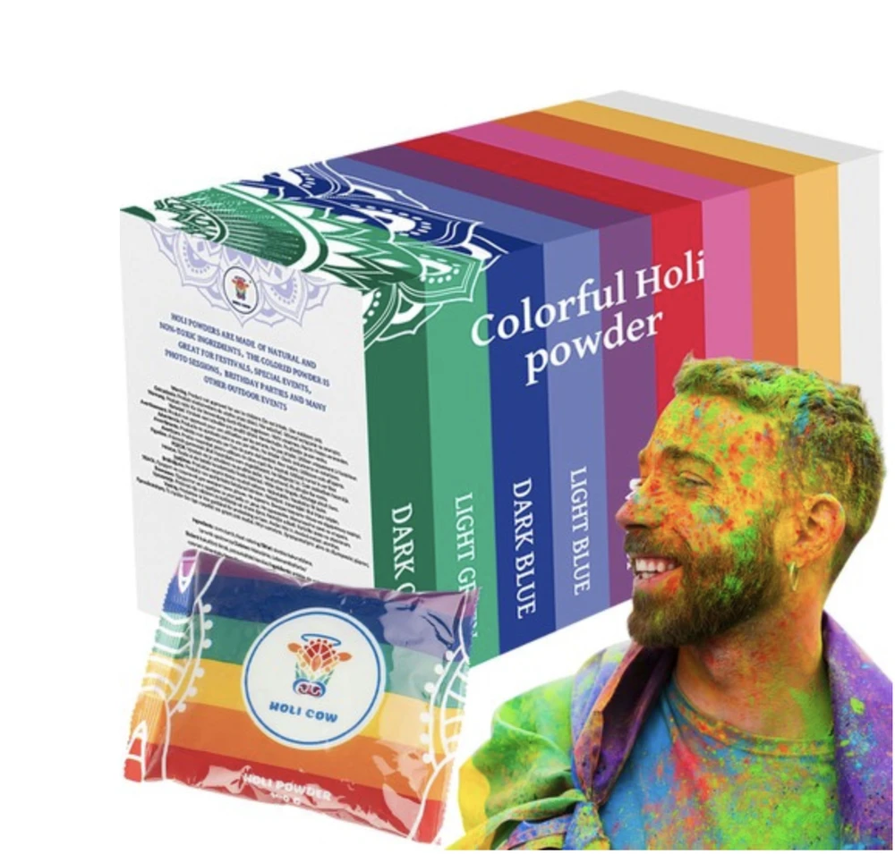 Holi Cow Spalvinga Holi pudra - rinkinys 10x100g