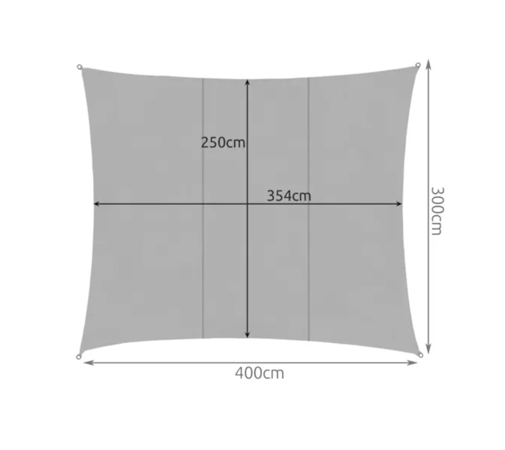 Sunshade sail 4x3m - pilka Gardlov 23143