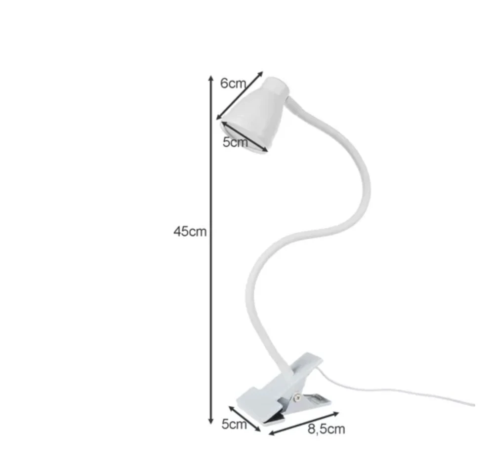 USB stalinė lempa su laikikliu - balta Izoxis