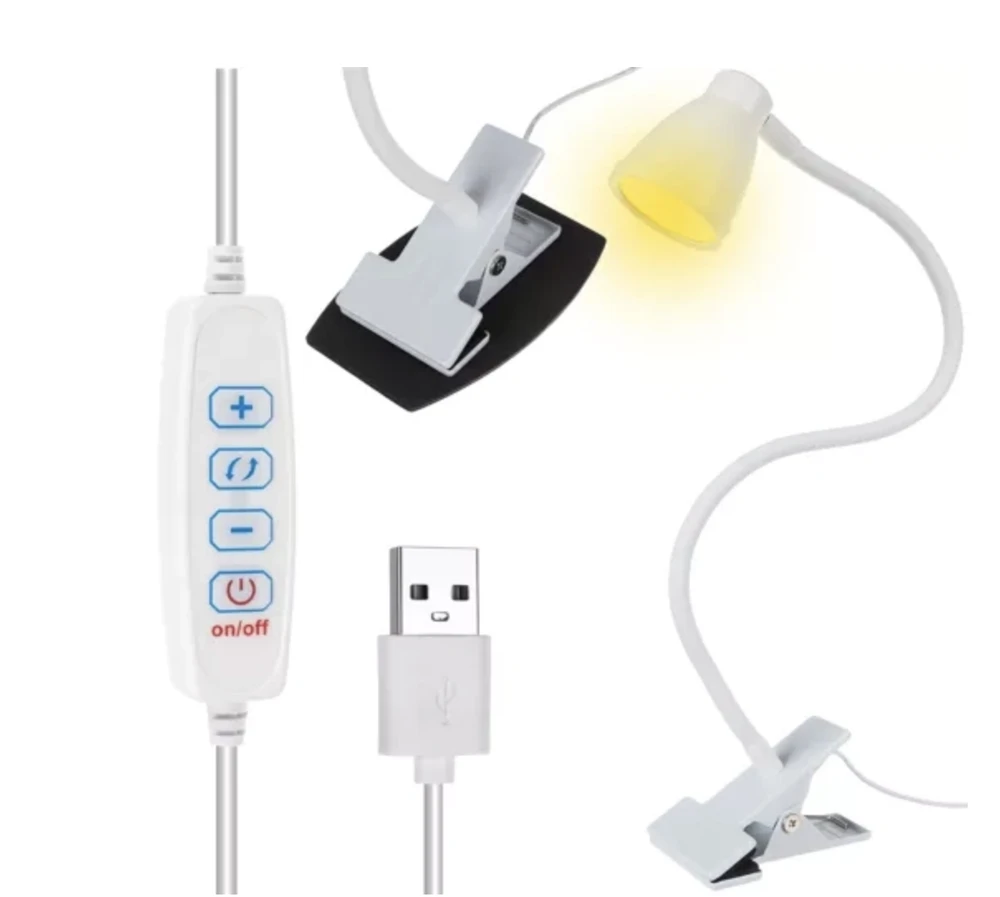 USB stalinė lempa su laikikliu - balta Izoxis