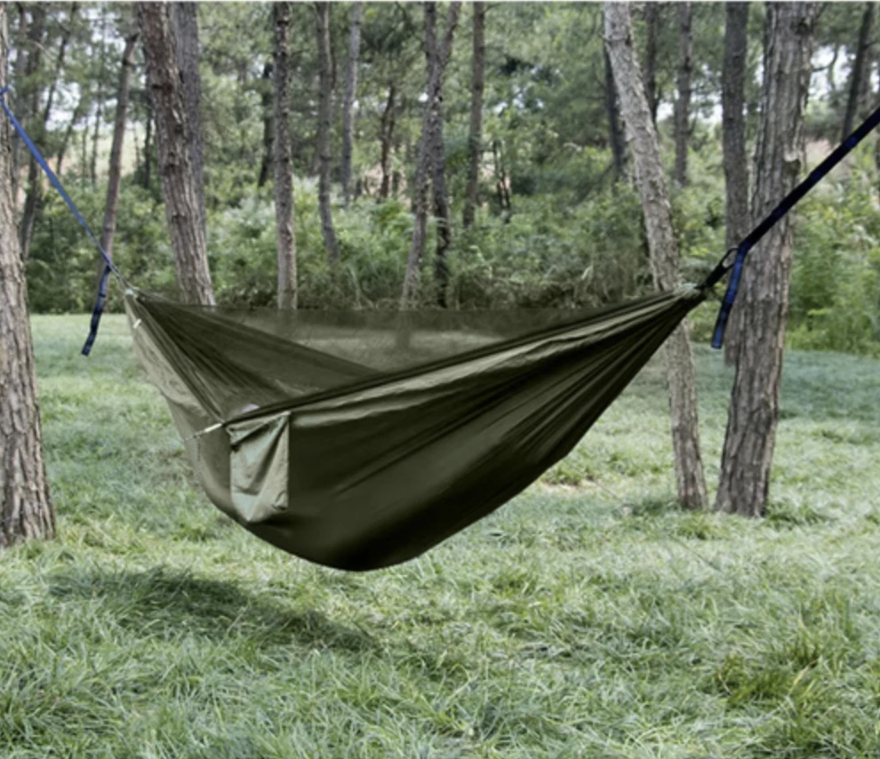 Turistinis hamakas su brezentu ir tinkleliu nuo uodų 260x140 cm Trizand