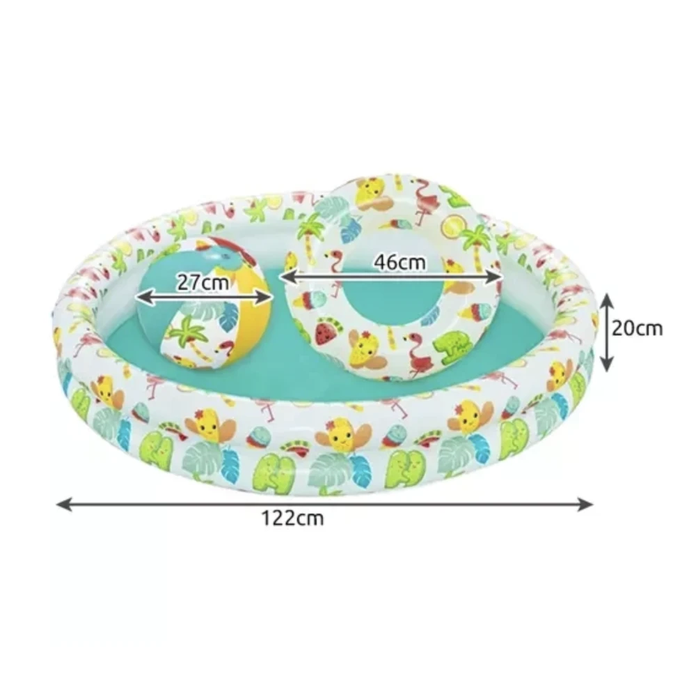 BESTWAY pripučiamas baseino rinkinys vaikams Play Pool , 1.22m x 0.20m, 51124