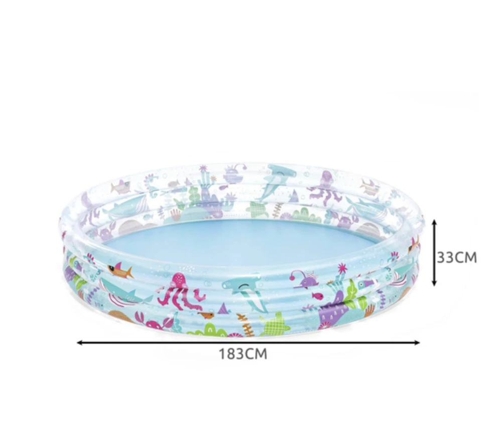 Bestway® vaikiškas pripučiamas baseinas Deep Dive Ø 183 x 33 cm, apvalus