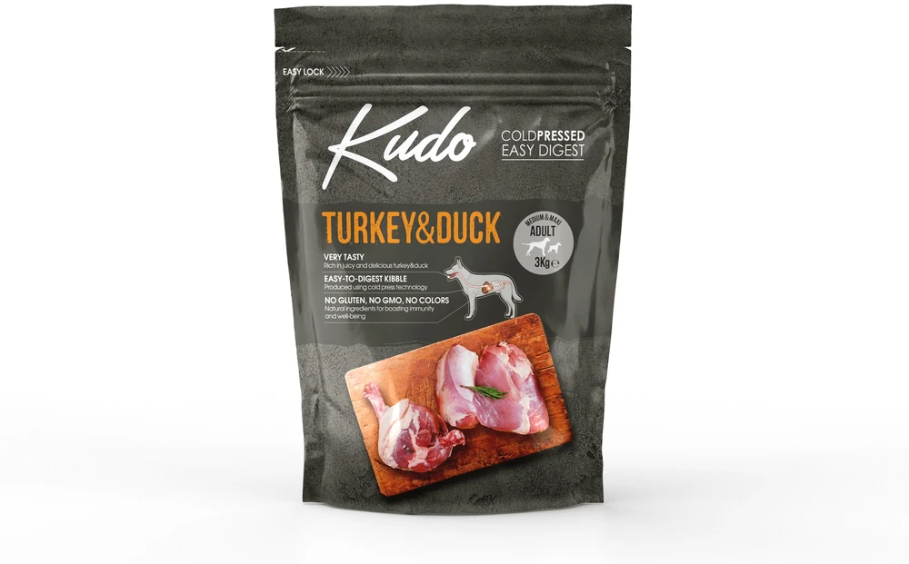 Danube Petfoods Kudo kalakutiena&antiena Medium/Maxi Adult sausas Maistas šunims 3kg