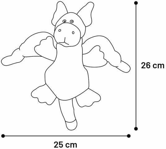 Flamingo minkštas žaislas Dragon šunims 26cm