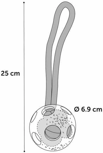 Flamingo šunų žaislinis kamuolys su virve 25cm