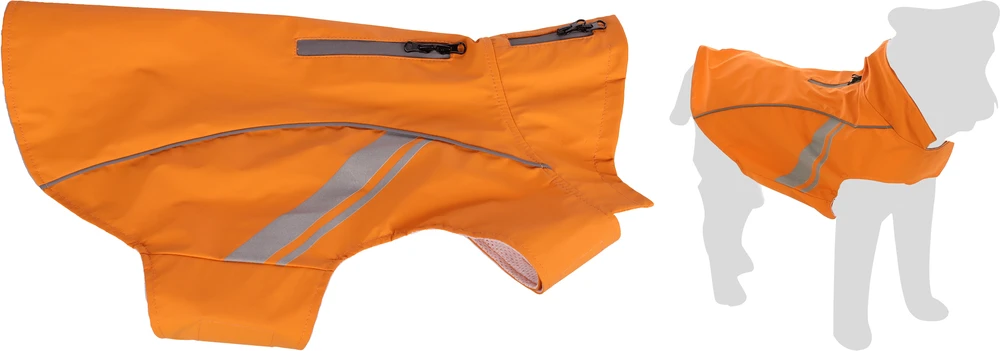 Flamingo Pomi lietaus striukė šunims 50cm oranžinė