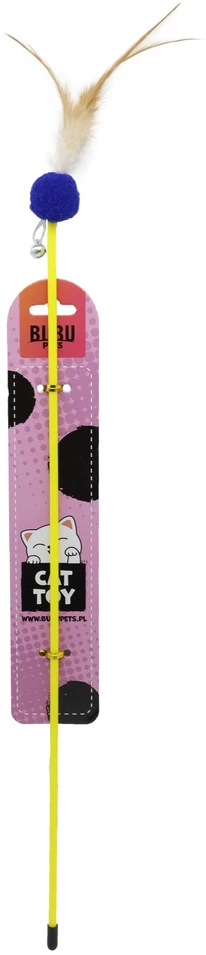 HiBrand Sp. z o.o. Bubu Pets katės meškerėlė su kamuoliuku ir plunksna 55 cm 1 vnt. (asorti)