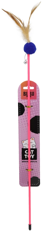 HiBrand Sp. z o.o. Bubu Pets katės meškerėlė su kamuoliuku ir plunksna 55 cm 1 vnt. (asorti)