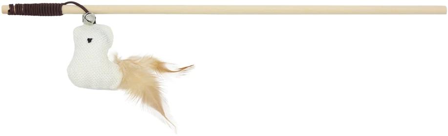 HiBrand Sp. z o.o. Bubu Pets medinė meškerėlė katei su paukšteliu ir plunksna 40 cm