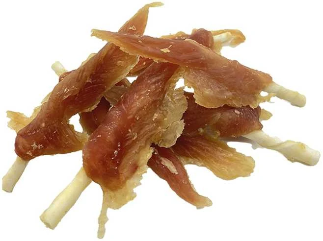 HiBrand Sp. z o.o. Bubu Pets minkšta vištienos krūtinėlė ant žaliavinės odos lazdelių 500g