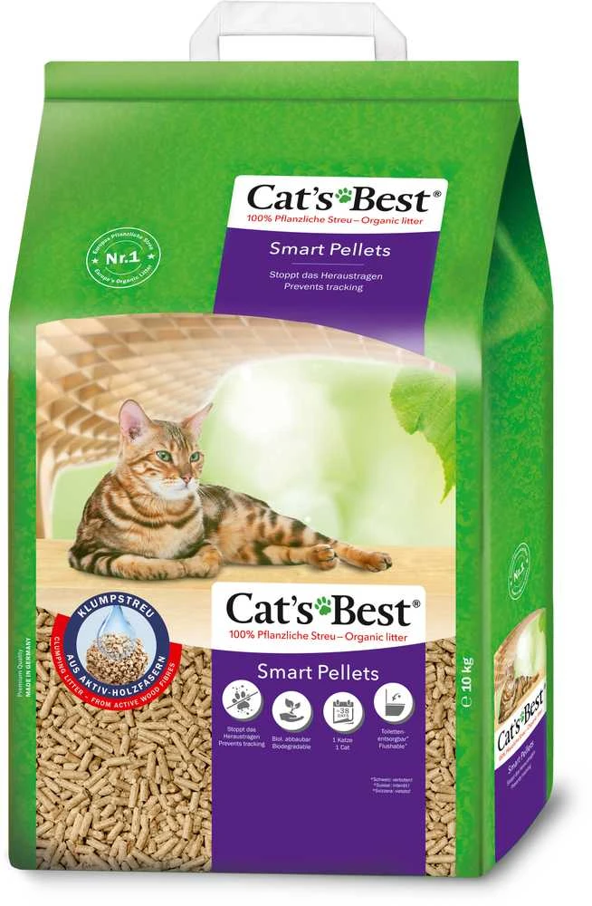 Cat's Best Smart Pellets granuliuotas natūralus pjuveninis kraikas 20L ilgaplaukėms katėms