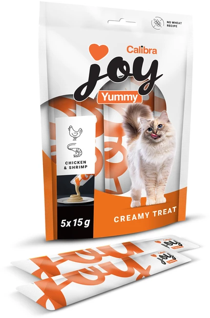 NOVIKO Animal Health s.r.o. Calibra Joy Yummy Chicken & Shrimp skanėstas katėms 5x15 g