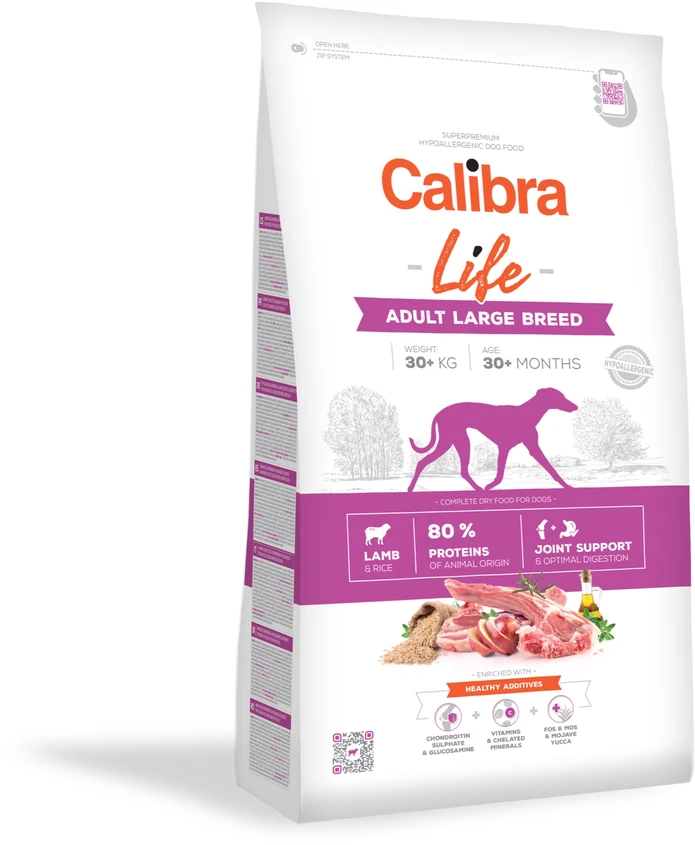 CALIBRA Dog Life Adult Large Breed ėriena - sausas šunų maistas - 12kg