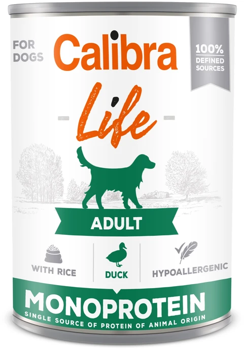 CALIBRA Life Adult antiena su ryžiais - šlapias šunų ėdalas - 400g