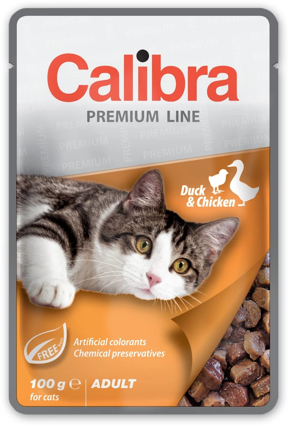 NOVIKO Animal Health s.r.o. Calibra kačių pašaras suaugusioms katėms su antiena ir vištiena, 100 g
