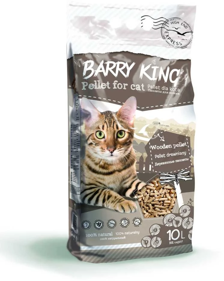 Barry King Kačių kraikas Medinės granulės katėms 10L
