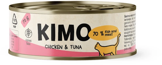 Kimo vištiena & Tuna konservai katėms su vištiena ir tunu, 70 g