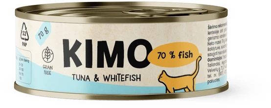 Tropical Kimo Tuna & Whitefish konservai katėms su tunu ir balta žuvimi, 70 g