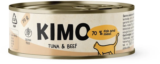 Kimo Tuna & jautiena konservai katėms su tunu ir jautiena, 70 g