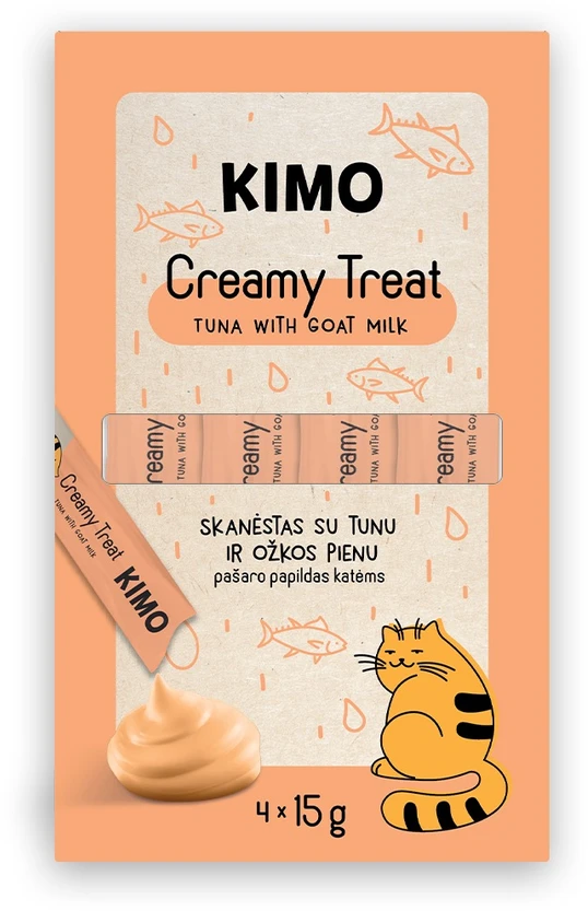Tropical Kimo Cat skanėstas Creamy Tuna Tuna Goat Milk (4vnt*15g) 60g