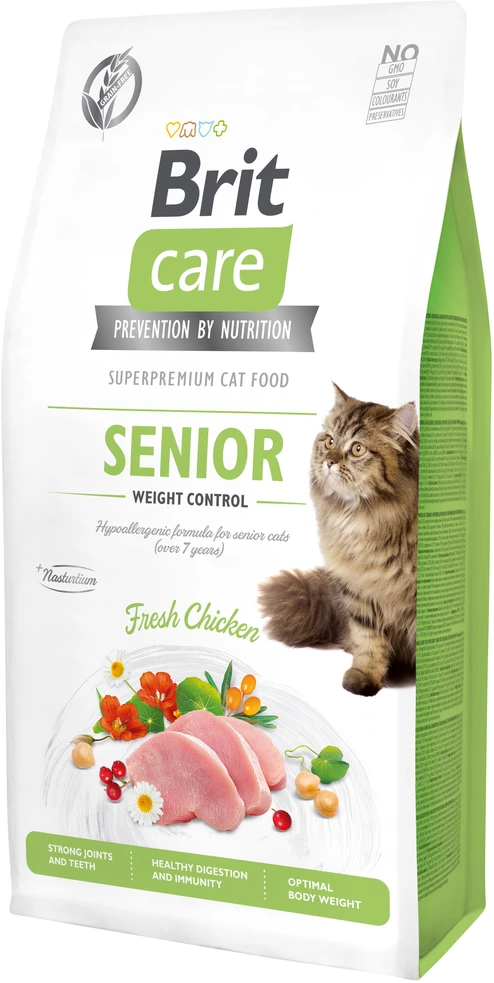 Brit Care Cat GF Senior Weight Control (šviežia vištiena) 7kg