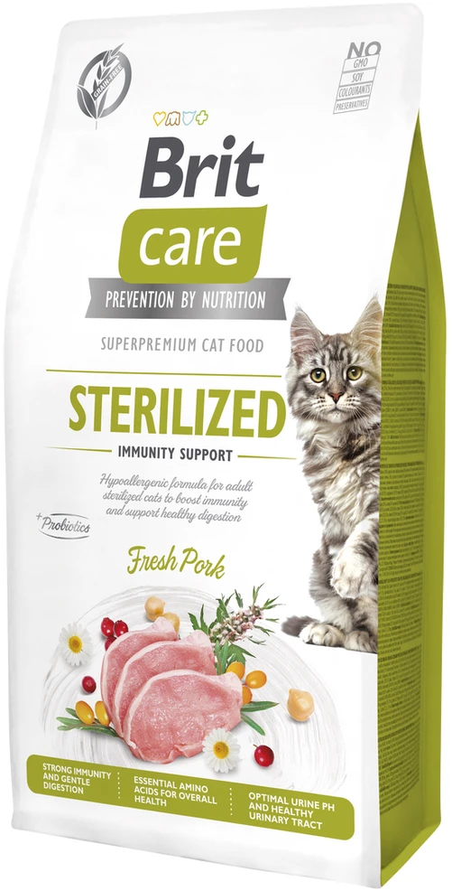 BRIT Care Grain-Free Sterilized Immunity – sausas kačių maistas – 7kg