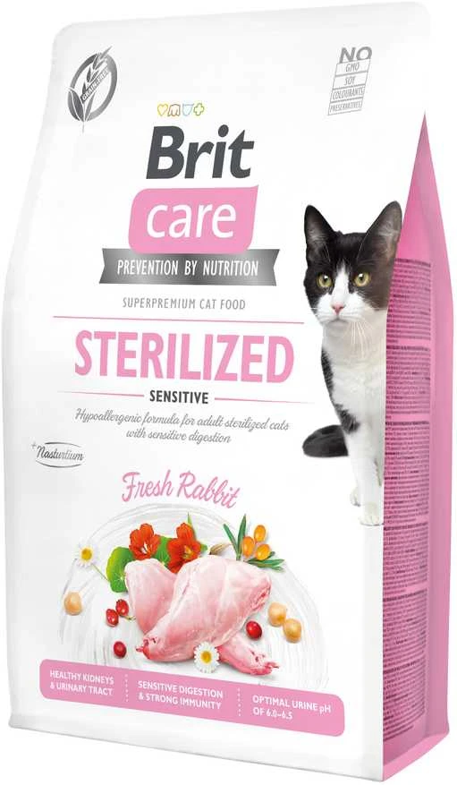 Brit Care Cat GF Sterilized Sensitive (Fesh triušiena) 2kg
